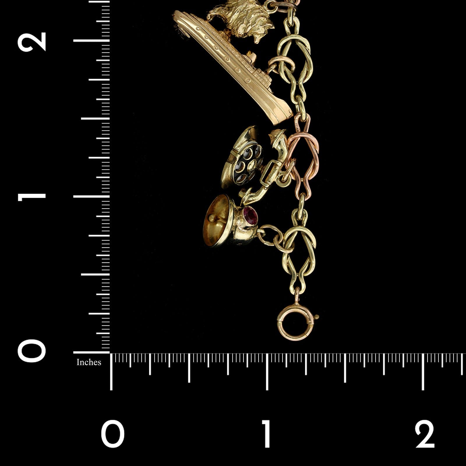 Vintage 14K Yellow Gold Estate Charm Bracelet