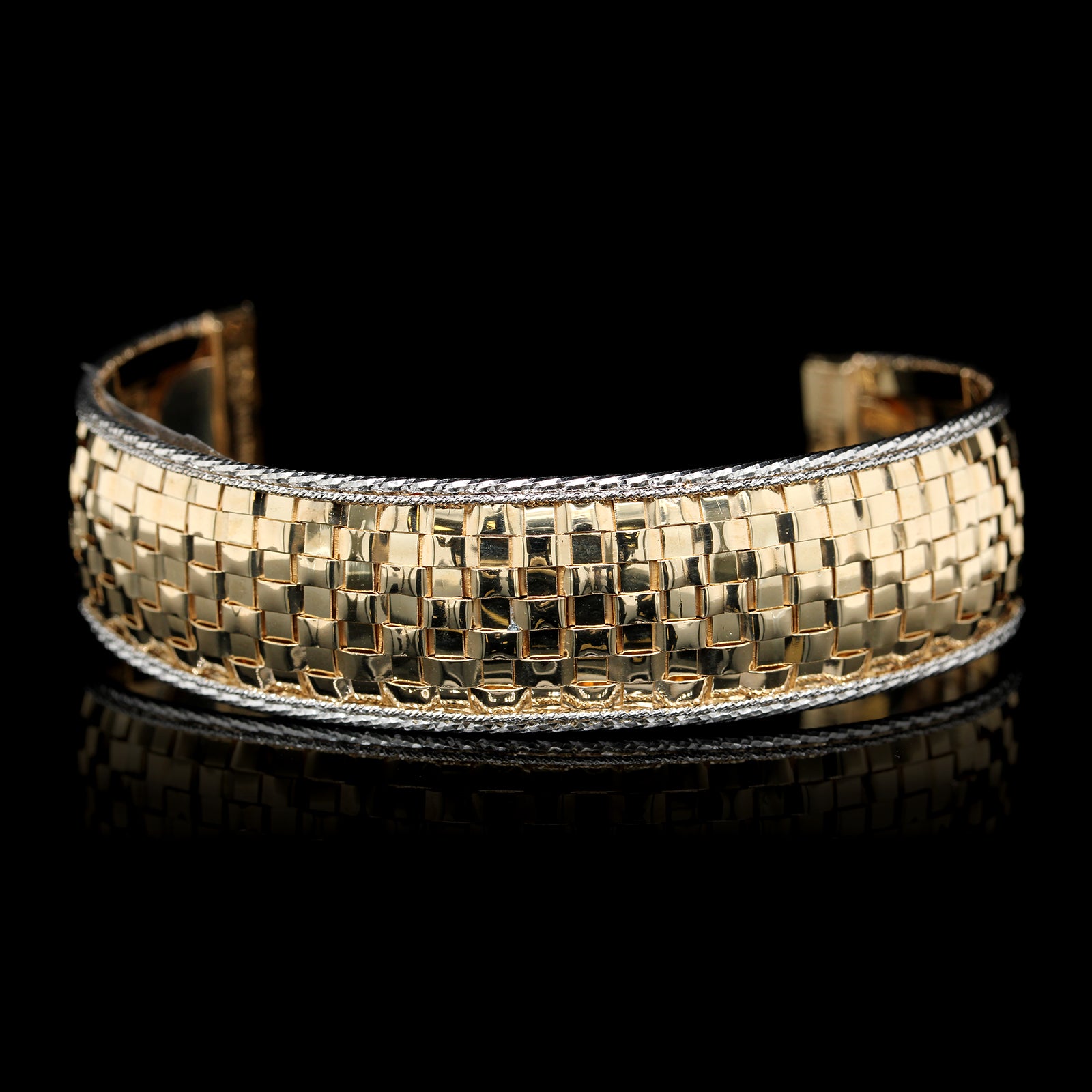 14K Two-Tone Gold Estate Cuff Bracelet