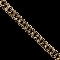 14K Yellow Gold Estate Double Link Charm Bracelet