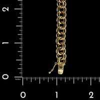 14K Yellow Gold Estate Double Link Charm Bracelet