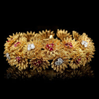 Cartier 18K Yellow Gold Estate  Ruby and Diamond Bracelet