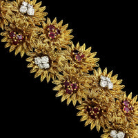 Cartier 18K Yellow Gold Estate  Ruby and Diamond Bracelet
