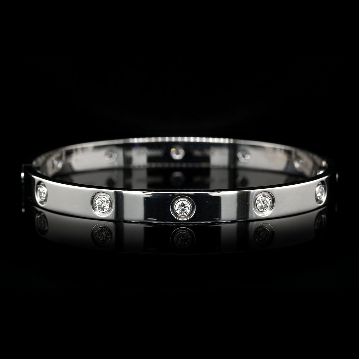Cartier 18K White Gold Estate Diamond 'Love' Bracelet