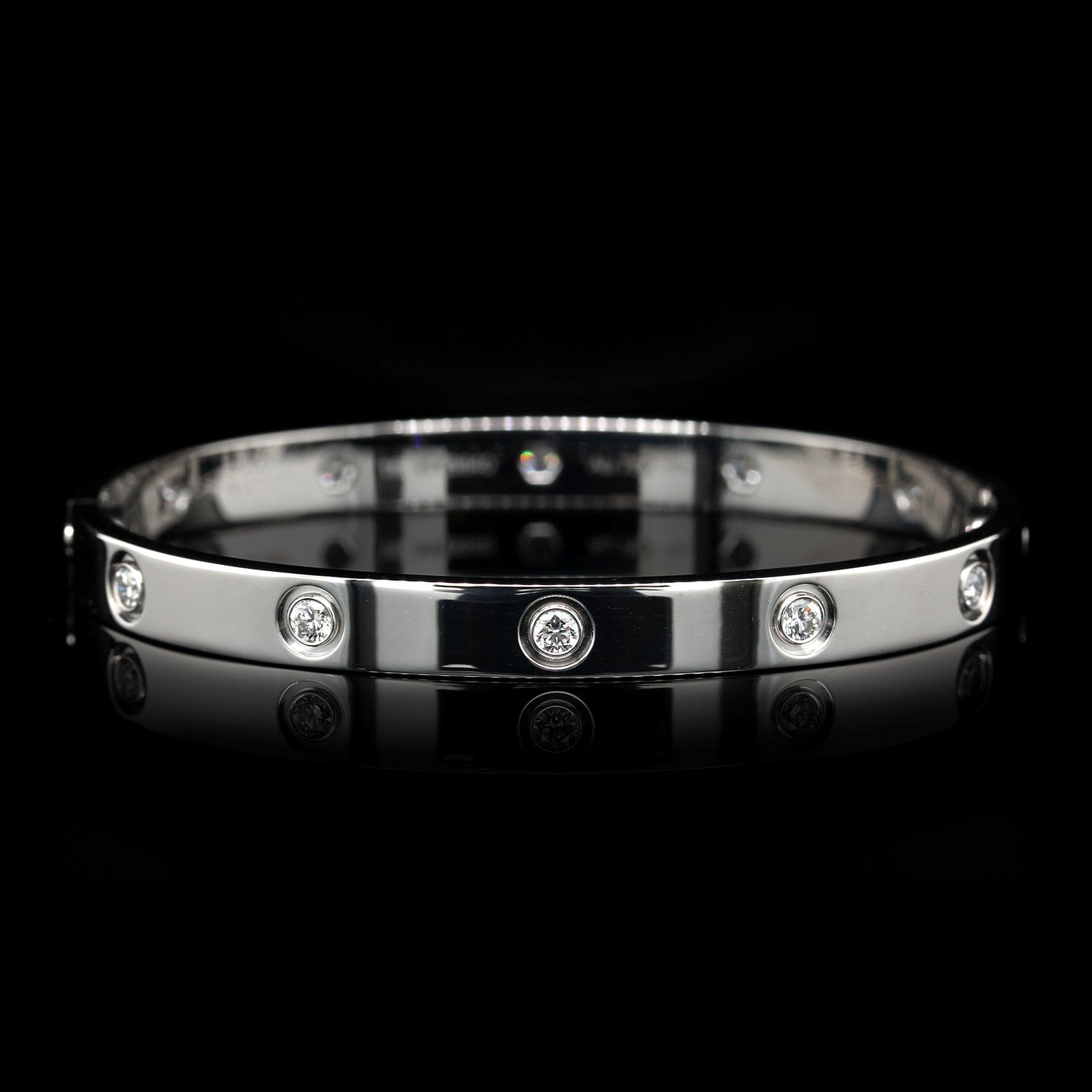 Cartier 18K White Gold Estate Diamond 'Love' Bracelet