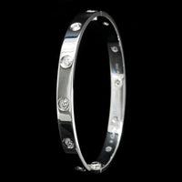 Cartier 18K White Gold Estate Diamond 'Love' Bracelet
