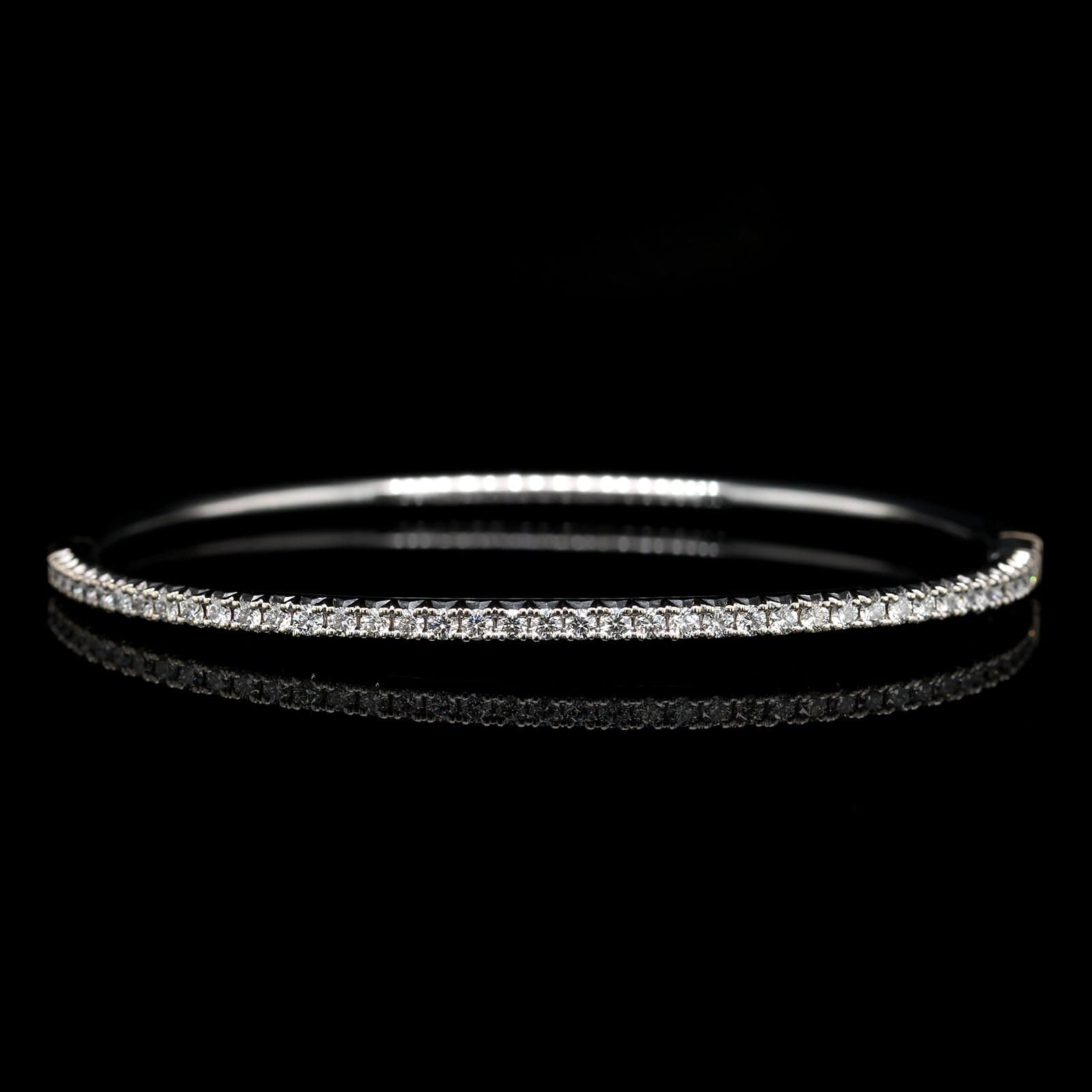 Tiffany & Co. 18K White Gold Estate Diamond Metro Bangle