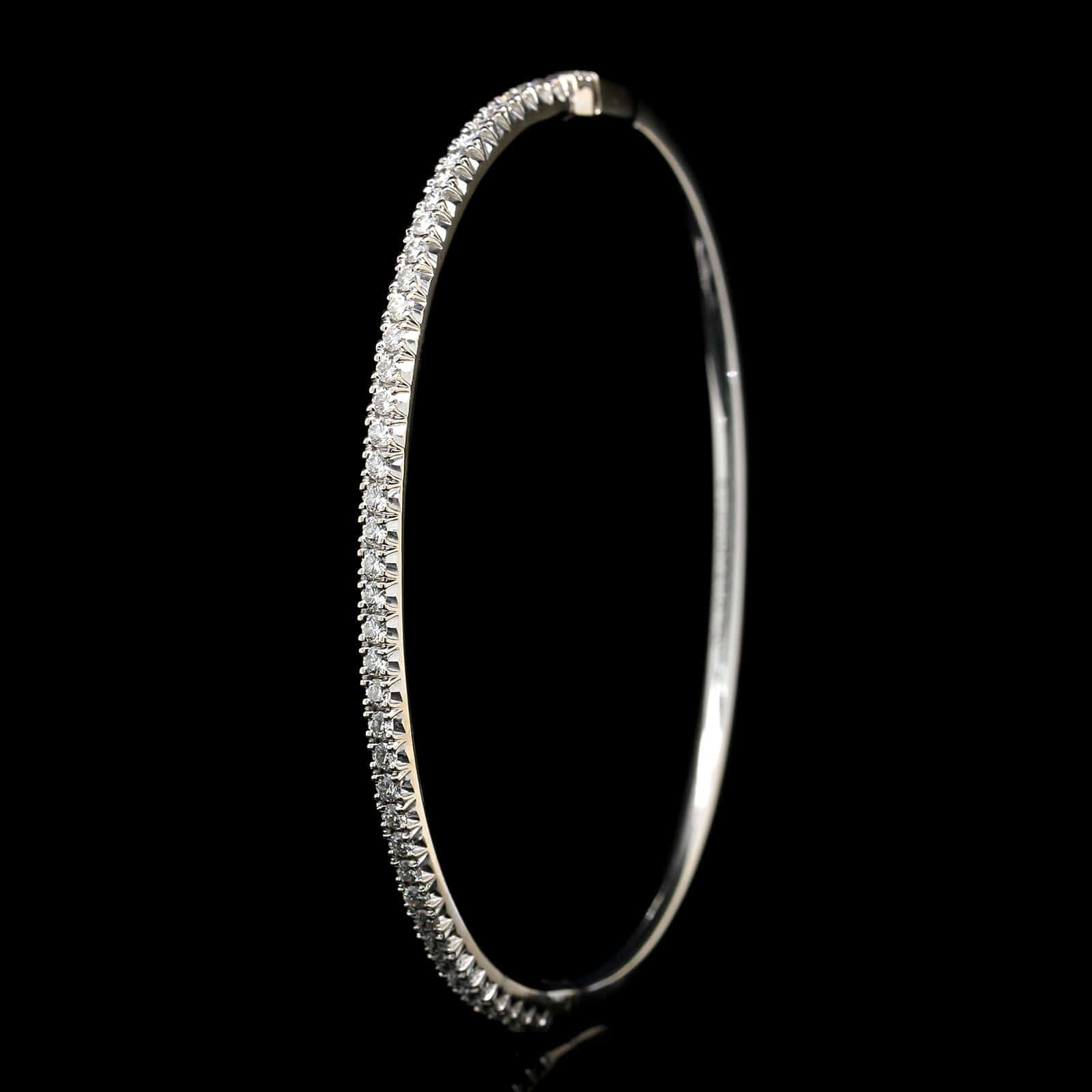 Tiffany & Co. 18K White Gold Estate Diamond Metro Bangle