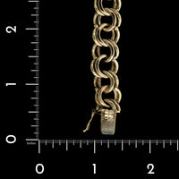 14K Yellow Gold Estate Double Link Charm Bracelet