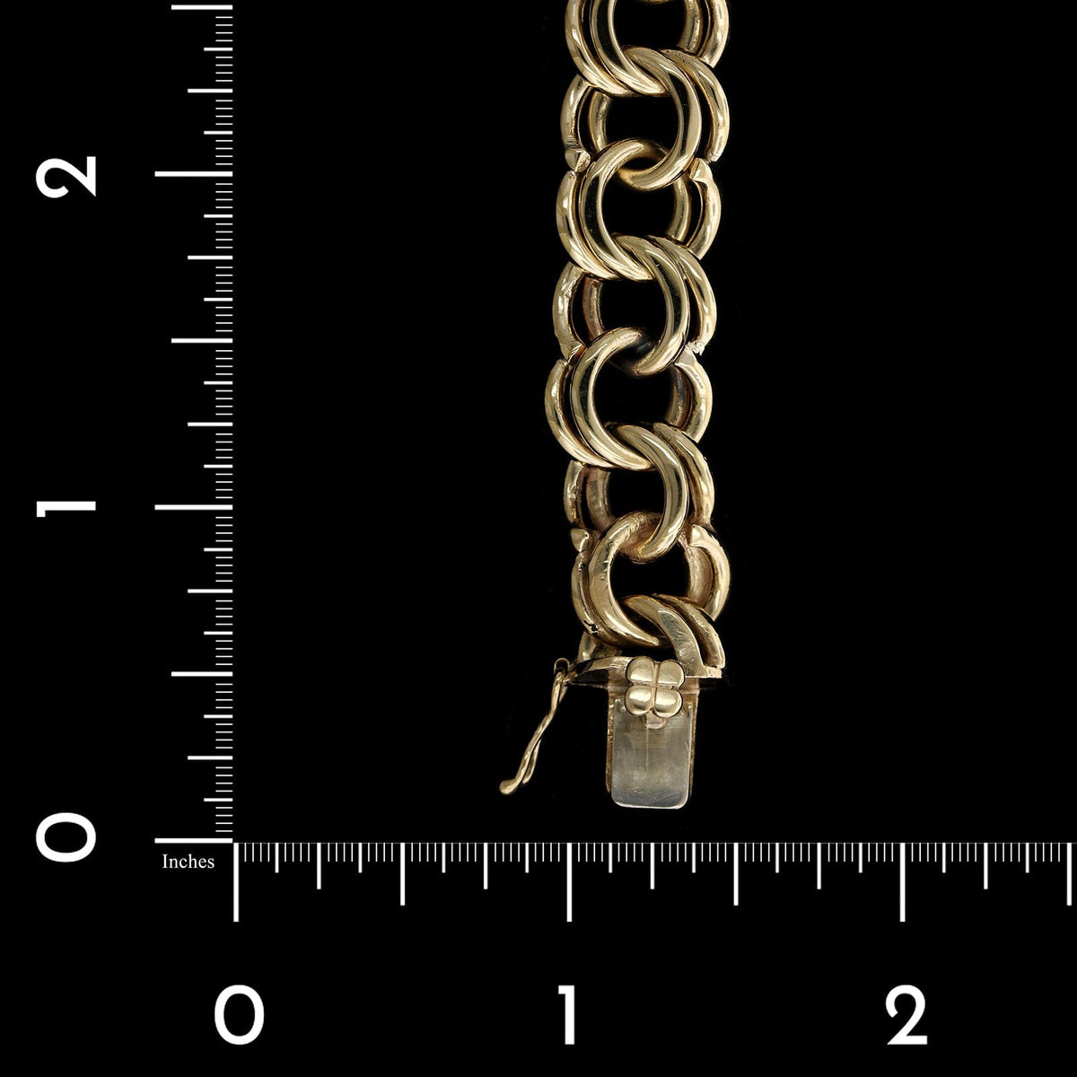 14K Yellow Gold Estate Double Link Charm Bracelet