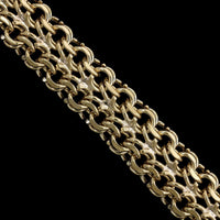 14K Yellow Gold Estate Double Row Charm Bracelet