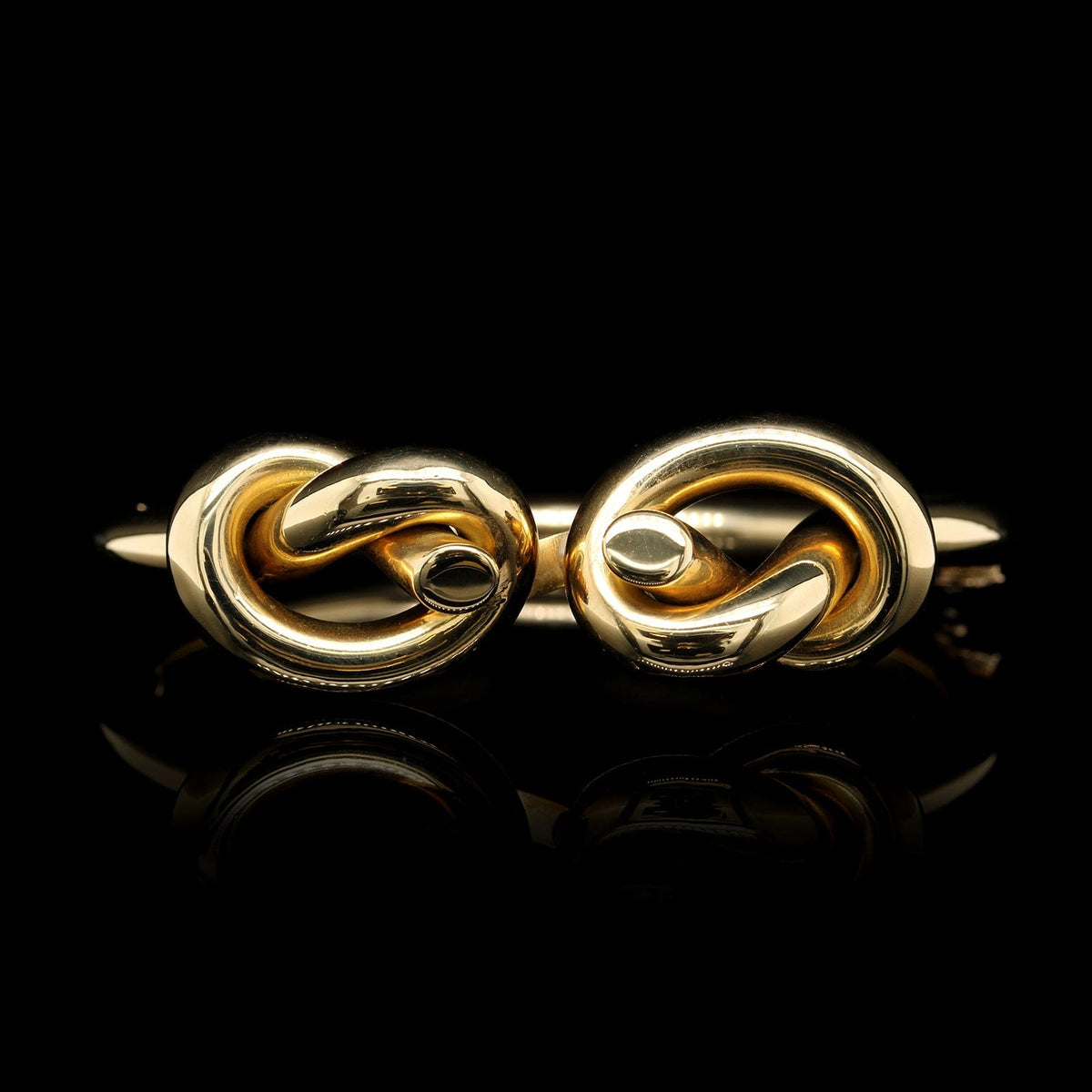 Spitzer & Furhmann 18K Yellow Gold Estate Double Knot Bangle Bracelet