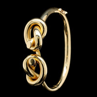 Spitzer & Furhmann 18K Yellow Gold Estate Double Knot Bangle Bracelet