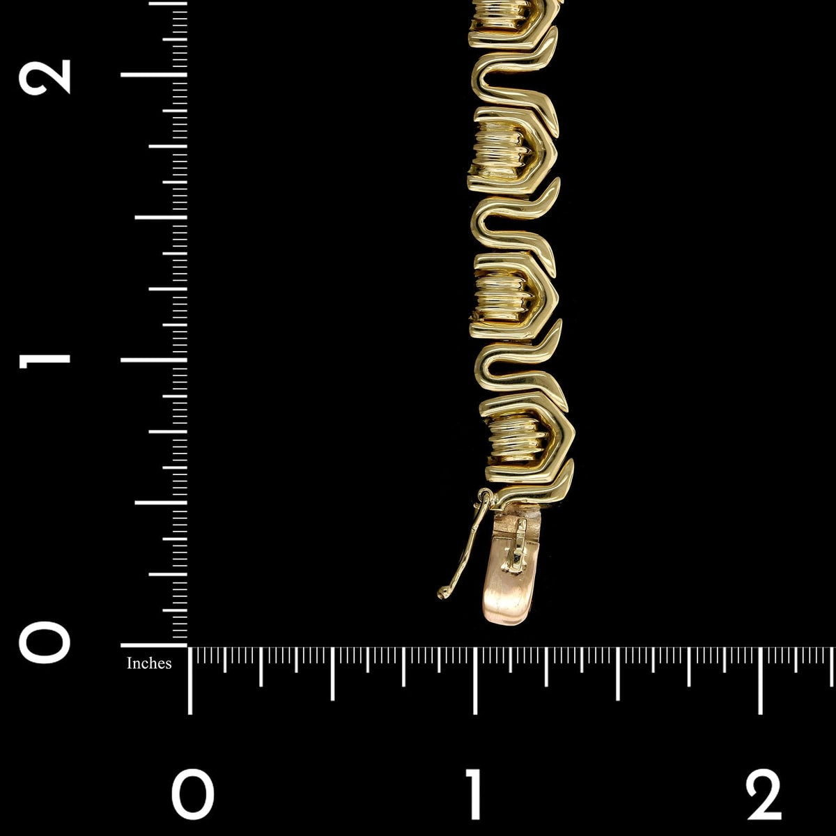 18K Two Tone Estate Gold Sapphire and Diamond Bracelet