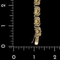 18K Two Tone Estate Gold Sapphire and Diamond Bracelet