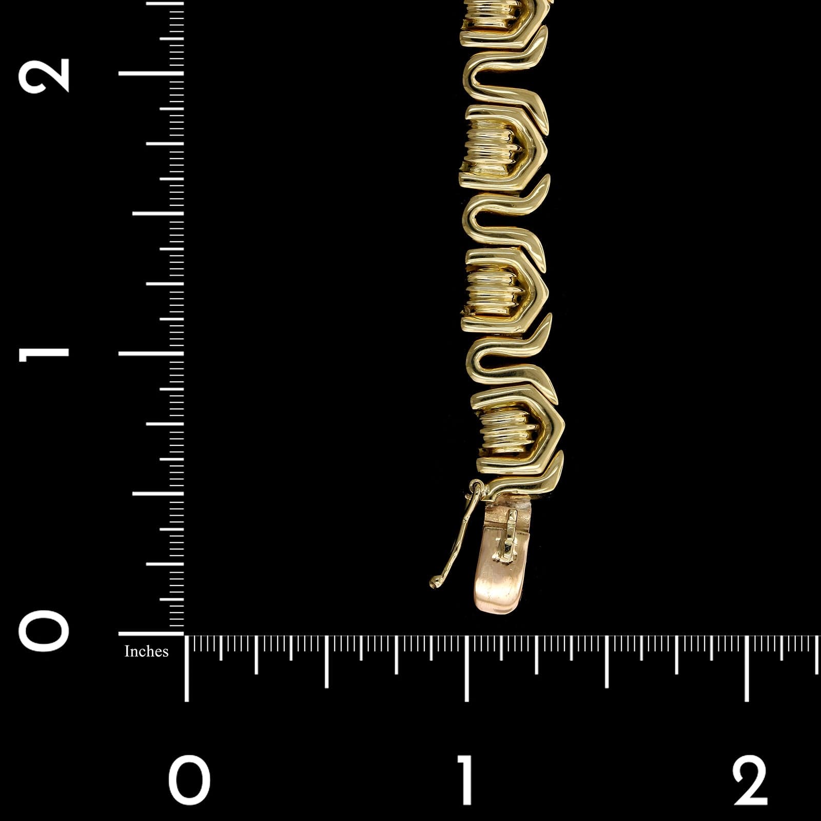 18K Two Tone Estate Gold Sapphire and Diamond Bracelet