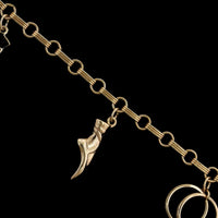Vintage 14K Yellow Gold Estate Charm Bracelet