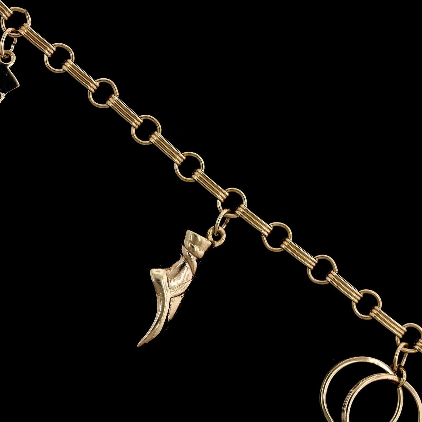 Vintage 14K Yellow Gold Estate Charm Bracelet