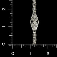 Vintage 14K White Gold Estate Filigree Diamond Bracelet