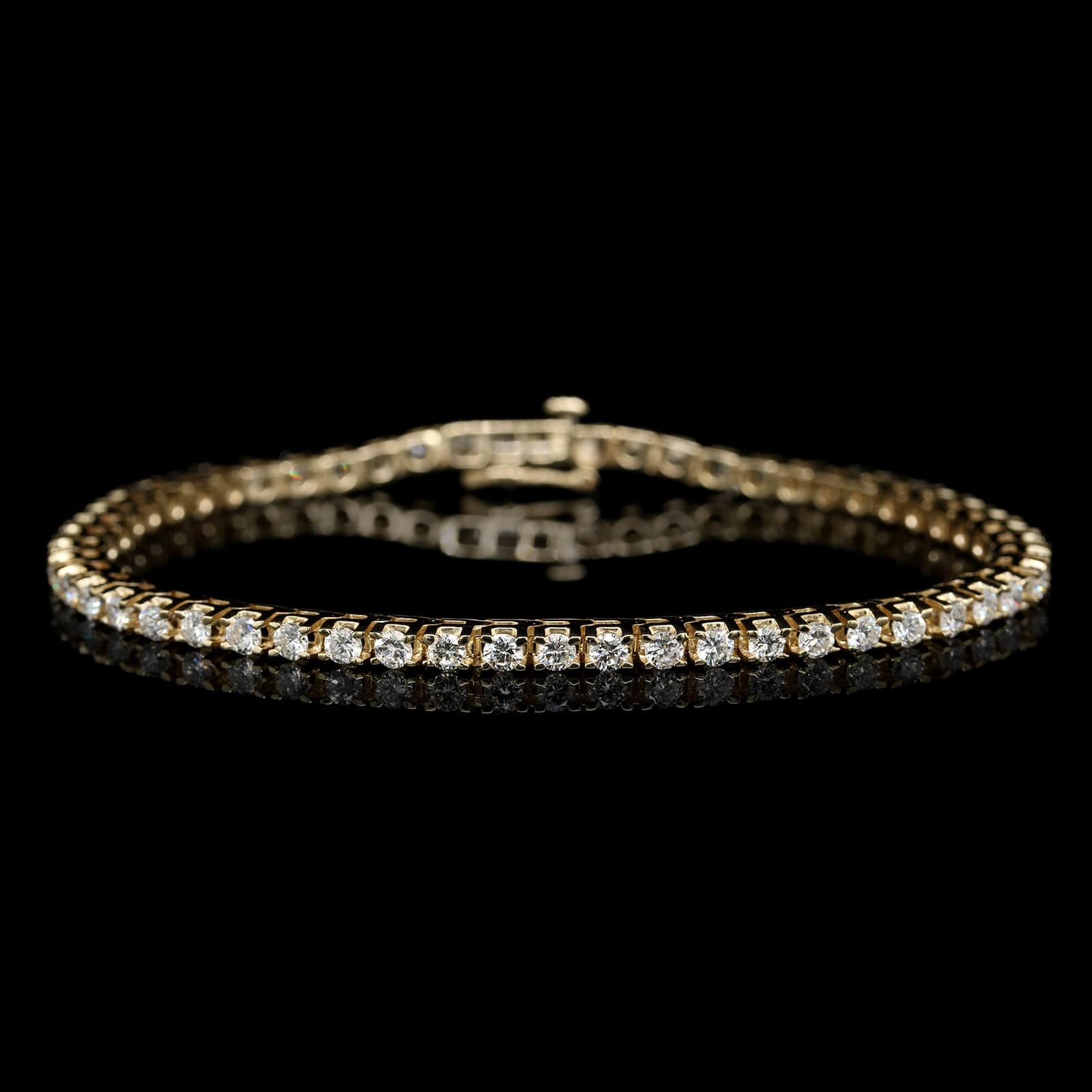 14K Yellow Gold Estate Diamond Tennis Bracelet