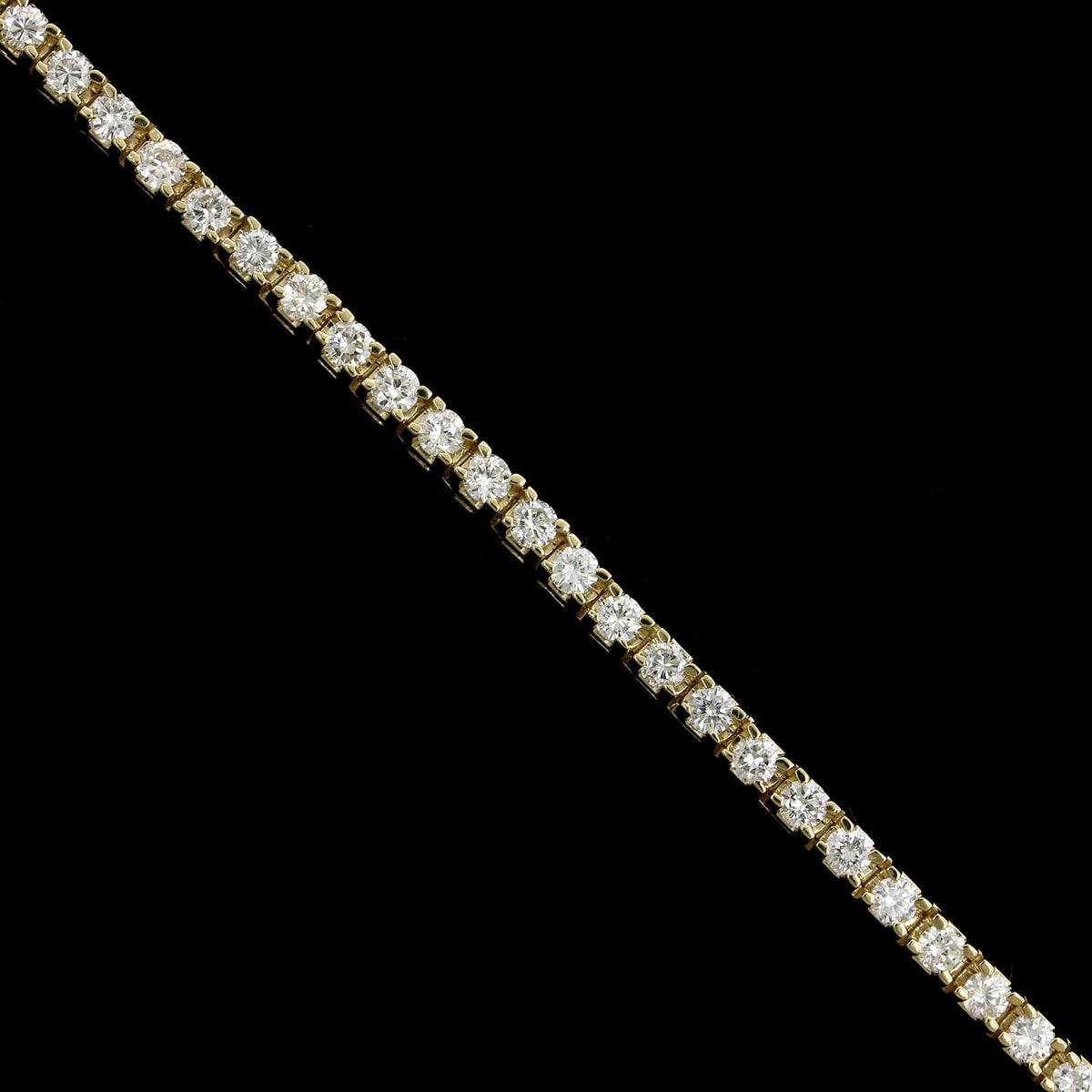 14K Yellow Gold Estate Diamond Tennis Bracelet