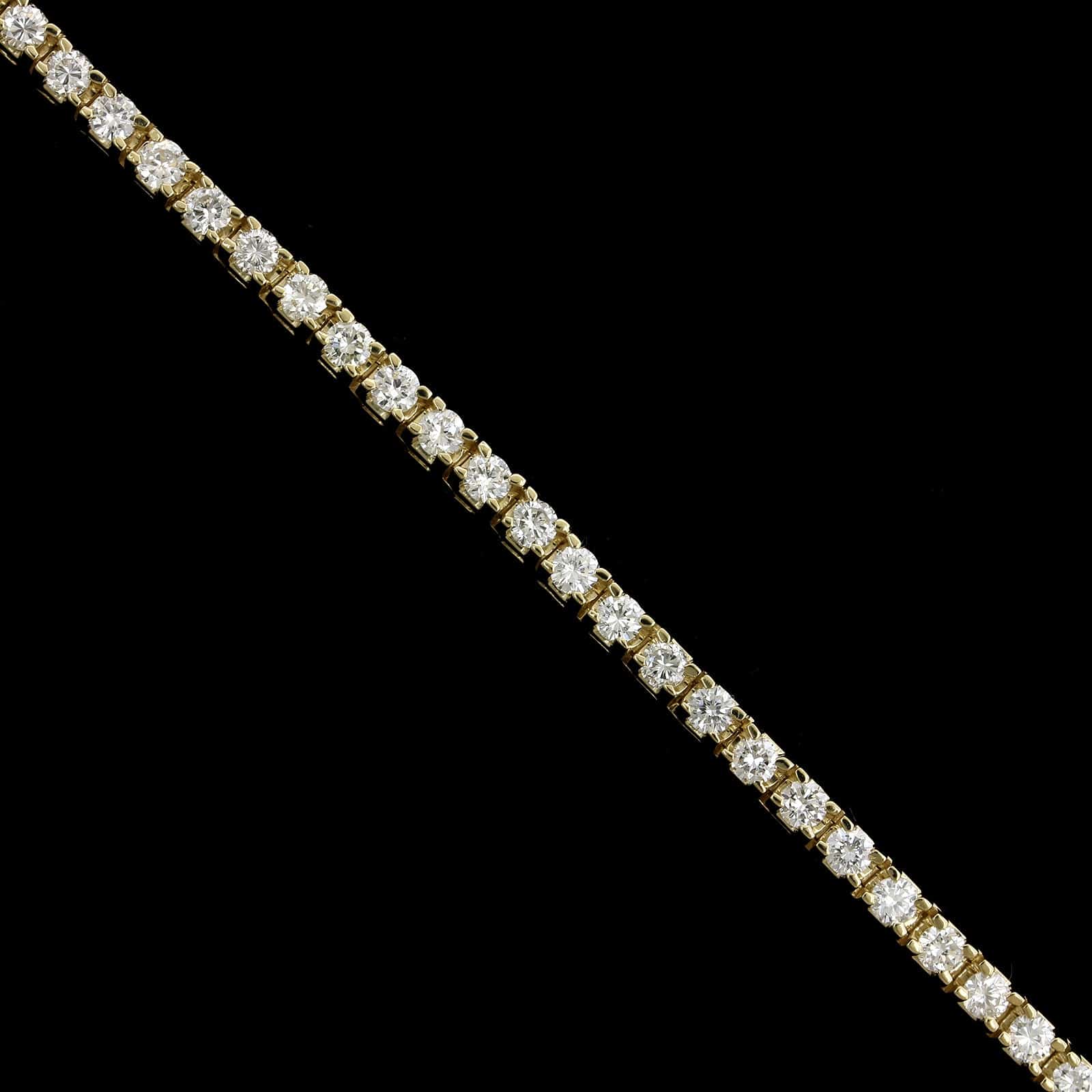 14K Yellow Gold Estate Diamond Tennis Bracelet