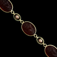 14K Yellow and Rose Gold Estate Carnelian Bracelet