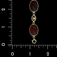 14K Yellow and Rose Gold Estate Carnelian Bracelet