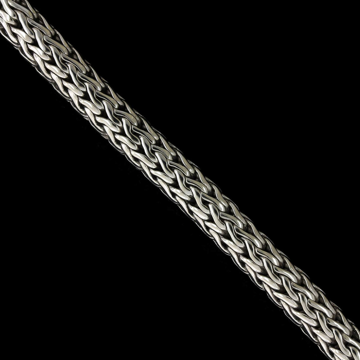 John Hardy Sterling Silver Estate Diamond Classic Chain Bracelet