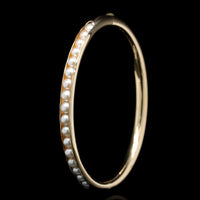 14K Yellow Gold Estate Cultured Pearl Bangle