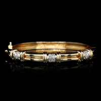 14K Yellow Gold Estate Diamond Bangle