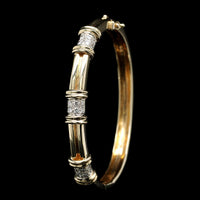 14K Yellow Gold Estate Diamond Bangle