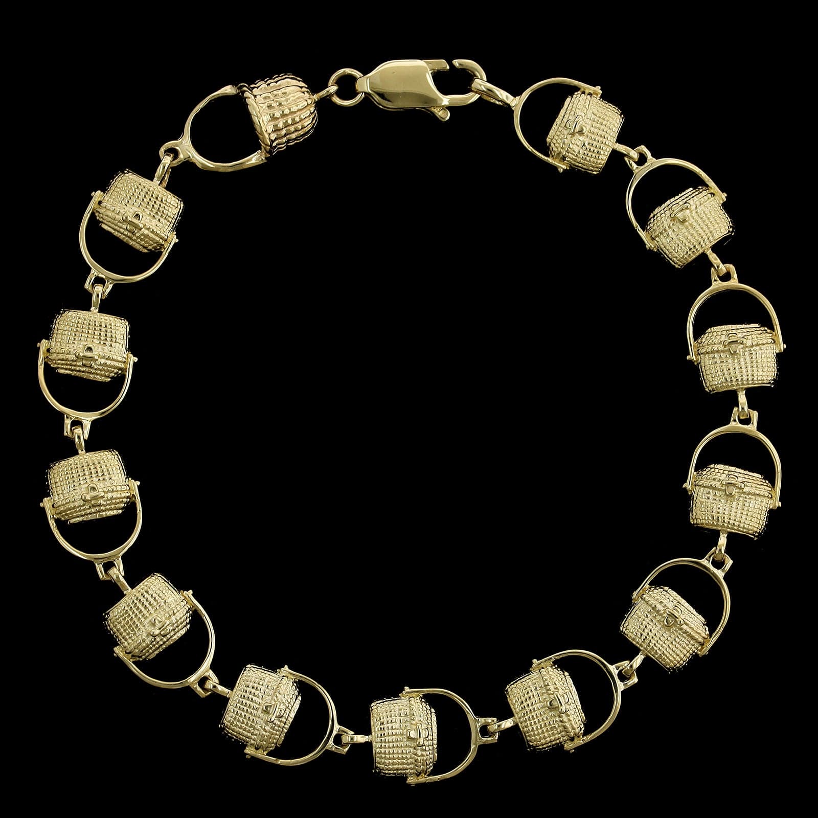 14K Yellow Gold Estate Nantucket Basket Bracelet
