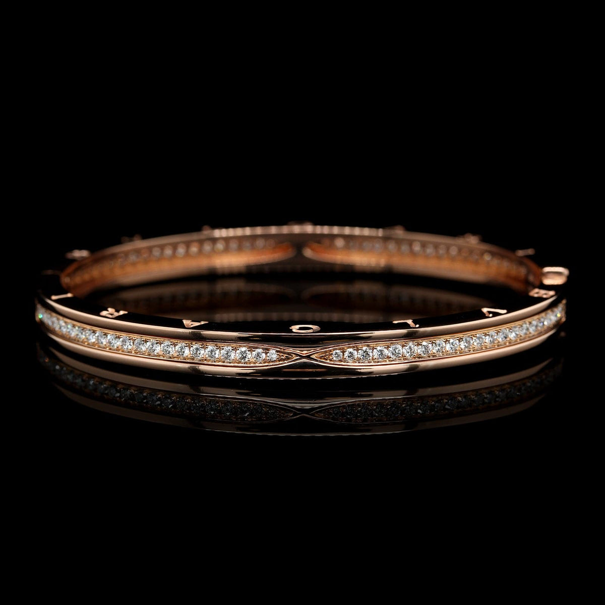 Bulgari 18K Rose Gold Estate Diamond 'B.Zero1' Bracelet