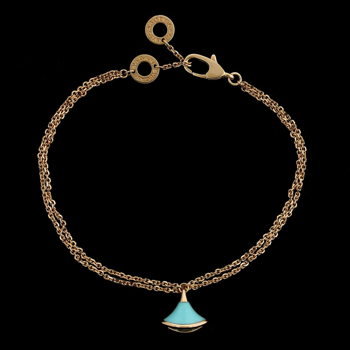 Bulgari 18K Rose Gold Estate Turquoise Diva's Dream Bracelet