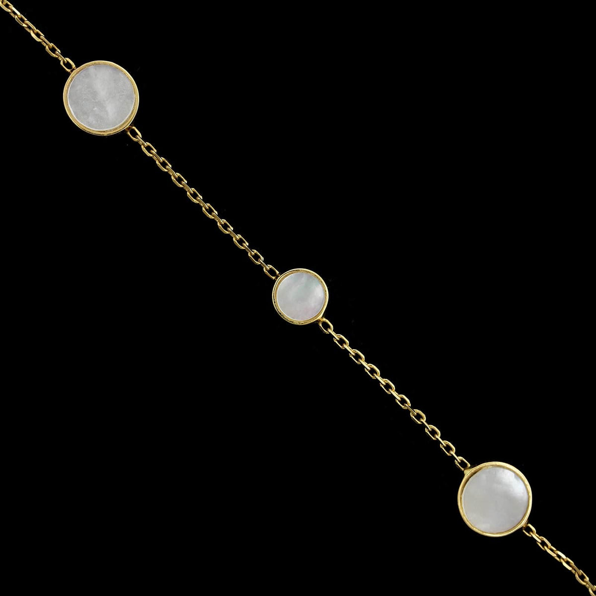 14K Yellow Gold Estate Mother of Pearl Bracelet