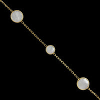 14K Yellow Gold Estate Mother of Pearl Bracelet