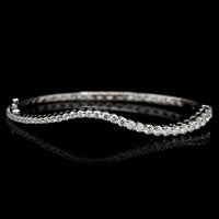 18K White Gold Estate Diamond Bangle