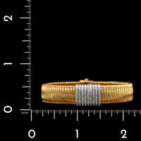 Roberto Coin 18K Yellow Gold Estate Silk Weave Diamond Bar Bracelet