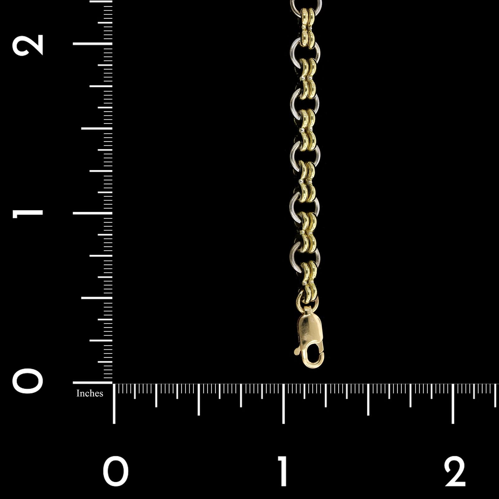 18K Two-tone Gold Estate Fancy Link Bracelet