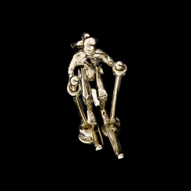 14K Yellow Gold Estate Movable Skier Charm