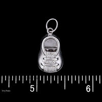 14K White Gold Estate Diamond Baby Shoe Charm