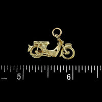 14K Yellow Gold Estate Motorcycle Charm