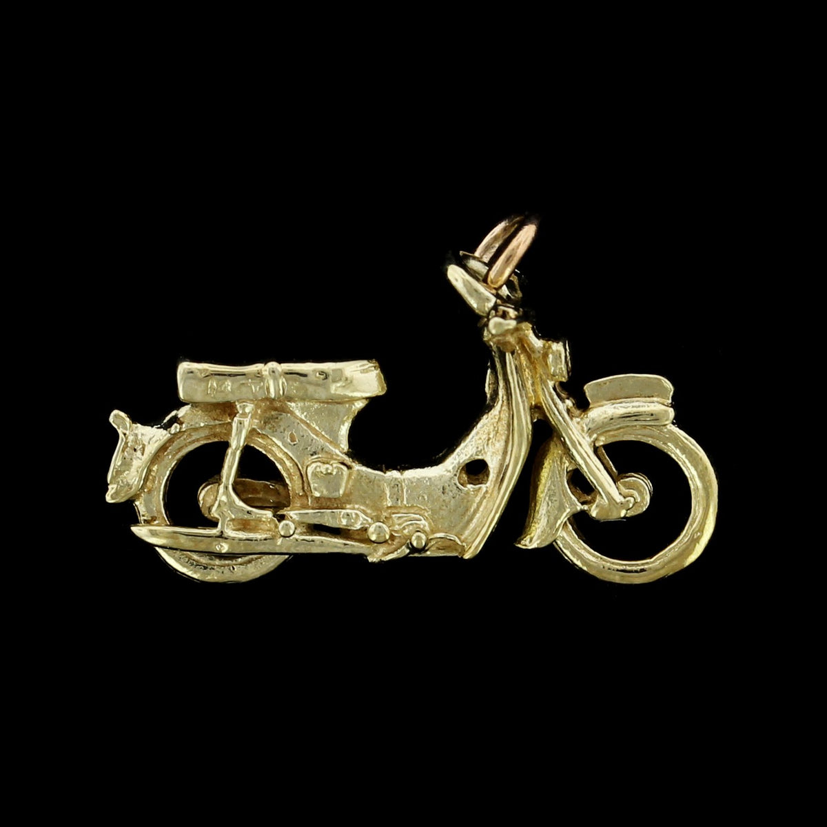 14K Yellow Gold Estate Motorcycle Charm
