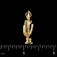 14K Yellow Gold Estate Saguaro Cactus Charm