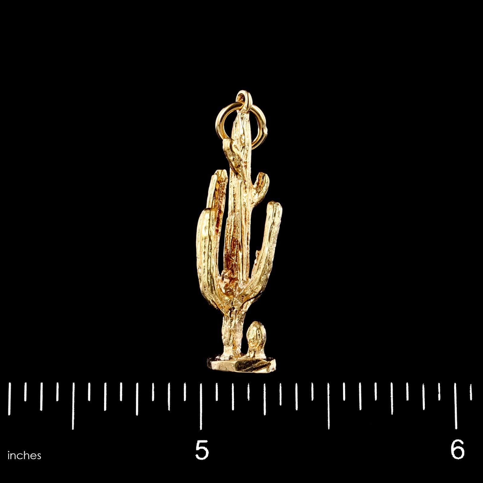 14K Yellow Gold Estate Saguaro Cactus Charm