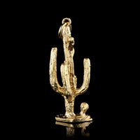 14K Yellow Gold Estate Saguaro Cactus Charm
