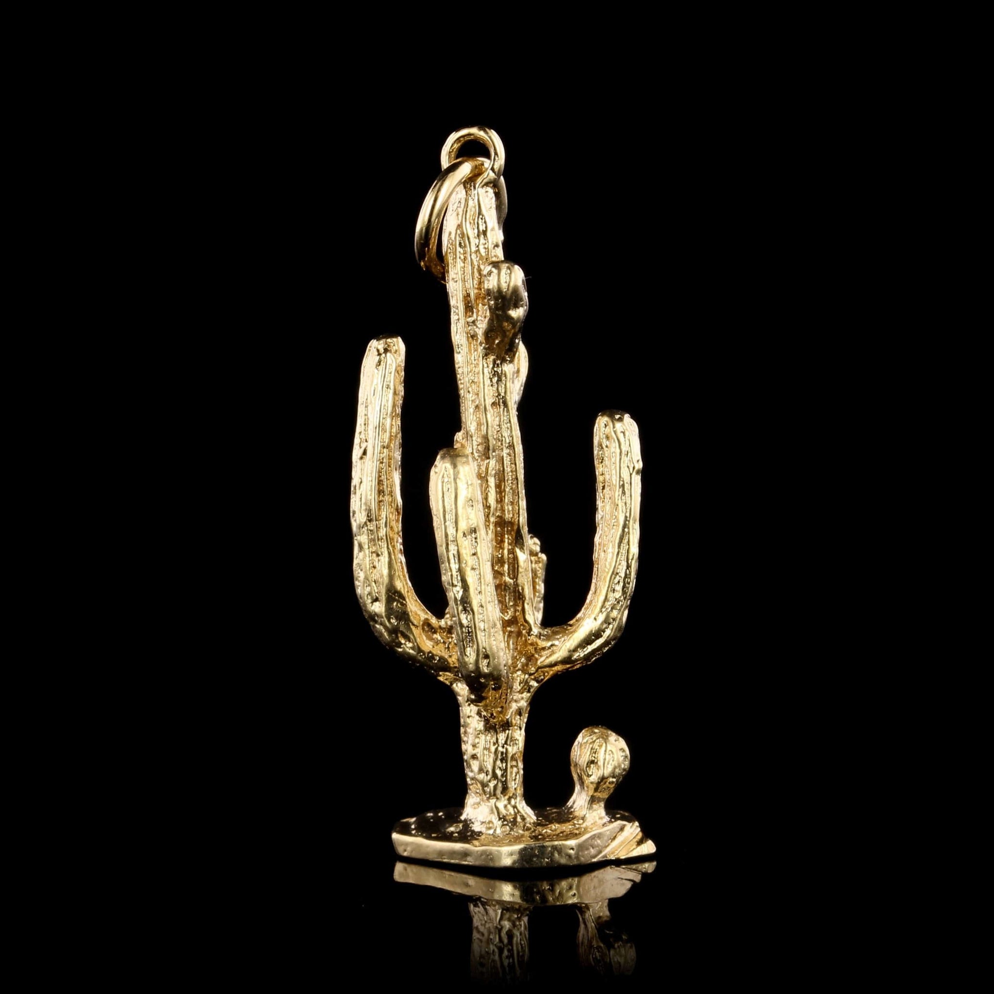 14K Yellow Gold Estate Saguaro Cactus Charm