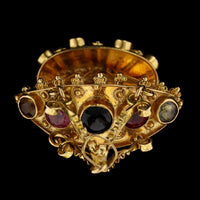 18K Yellow Gold Estate Gem-set Basket Charm