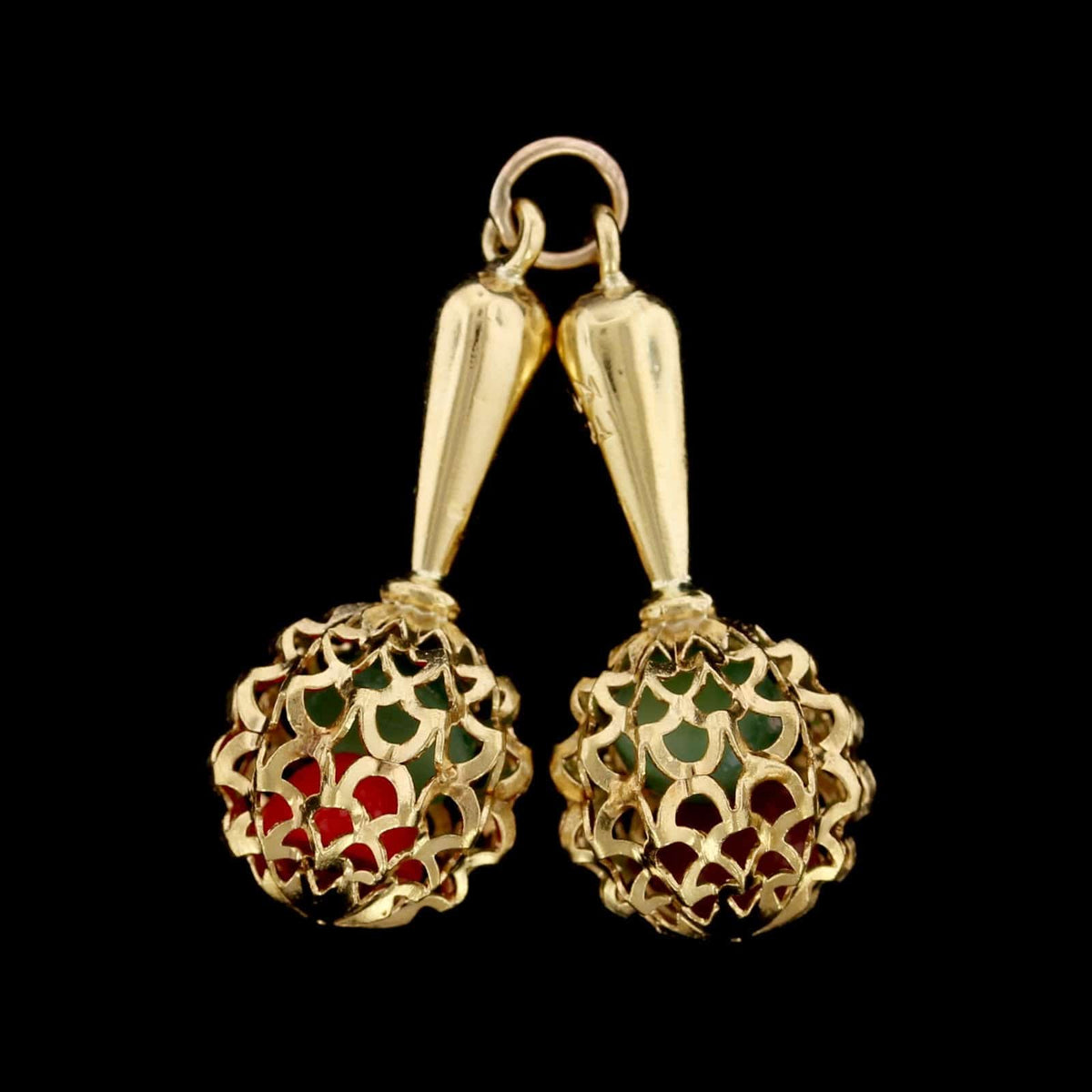 18K Yellow Gold Estate Maracas Charm
