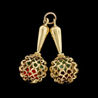 18K Yellow Gold Estate Maracas Charm